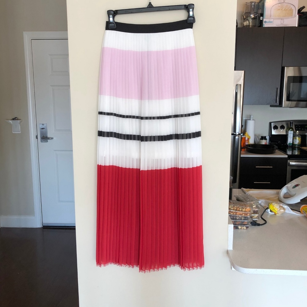 N/Nicholas Color Block Pleated Midi Skirt Nwt! - image 3